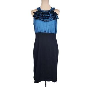 Apt. 9 Size 10 Blue Satin Ruffle Dress
